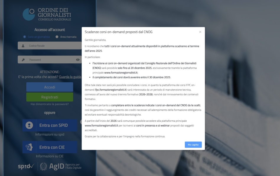 Chiusura triennio 2023-2025